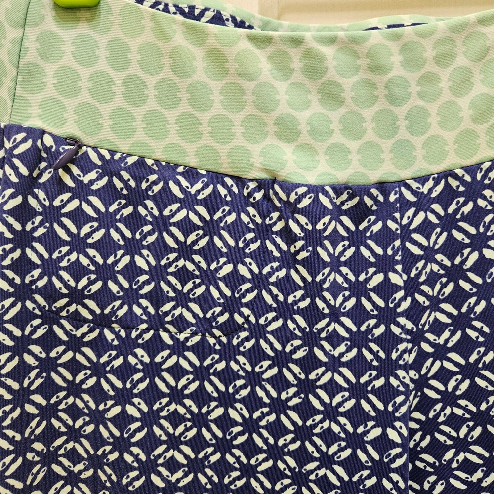J.McLaughlin Womens Blue Geometric Print Stretch Cropped Leggings Size S‎ - Picture 3 of 9